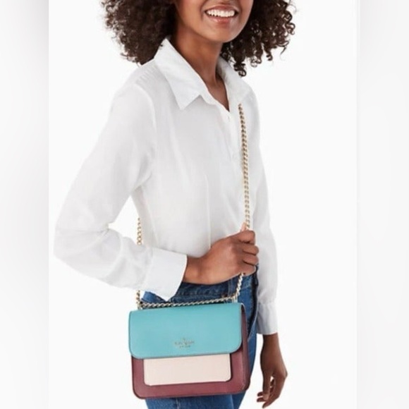 Kate Spade Remi Colorblock Flap Chain Crossbody bag EUC - Picture 14 of 14